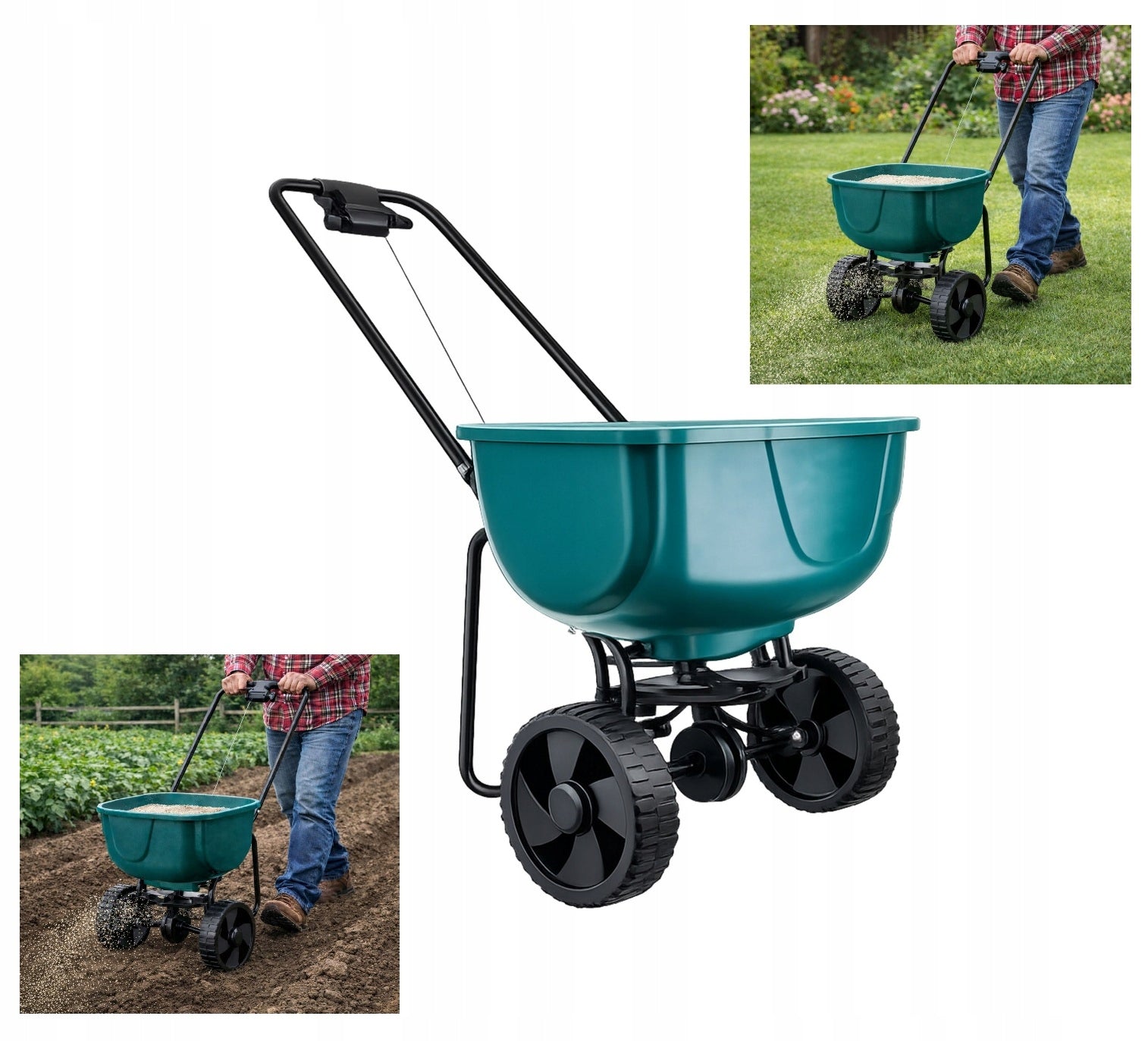 ROTARY HAND WHEEL SEED DRILL FOR SAND SALT GRASS SEED FERTILIZERS 27L Manufacturer code 5907881246327
