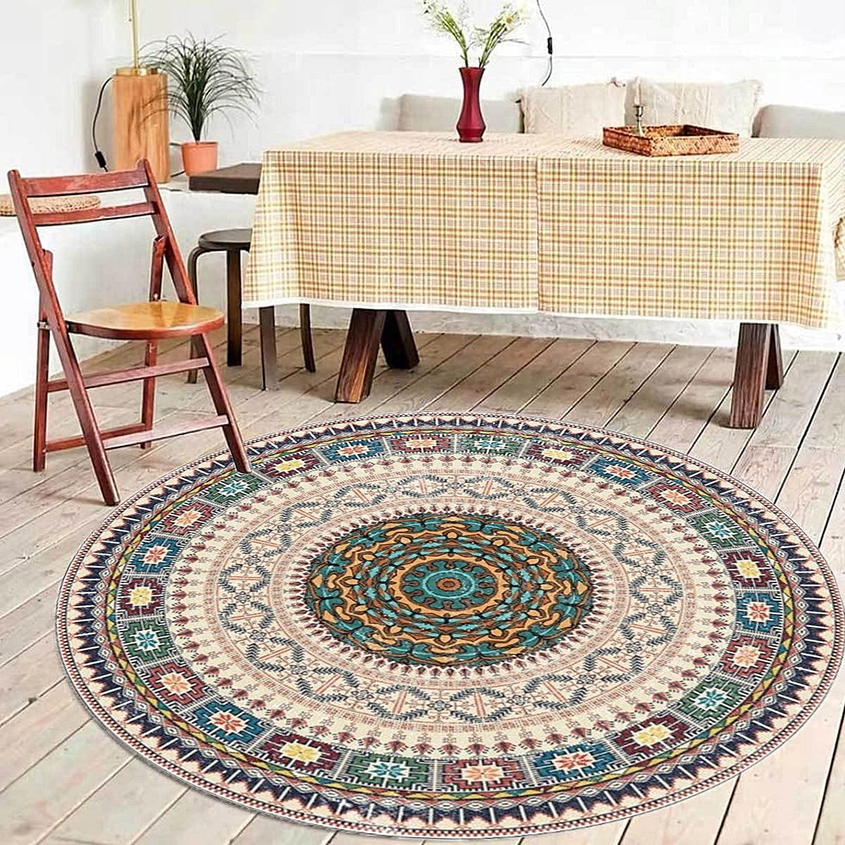 ROUND CARPET FOR LIVING ROOM 150 CM RETRO VINTAGE NON-SLIP BOHO XL!! Manufacturer code 14