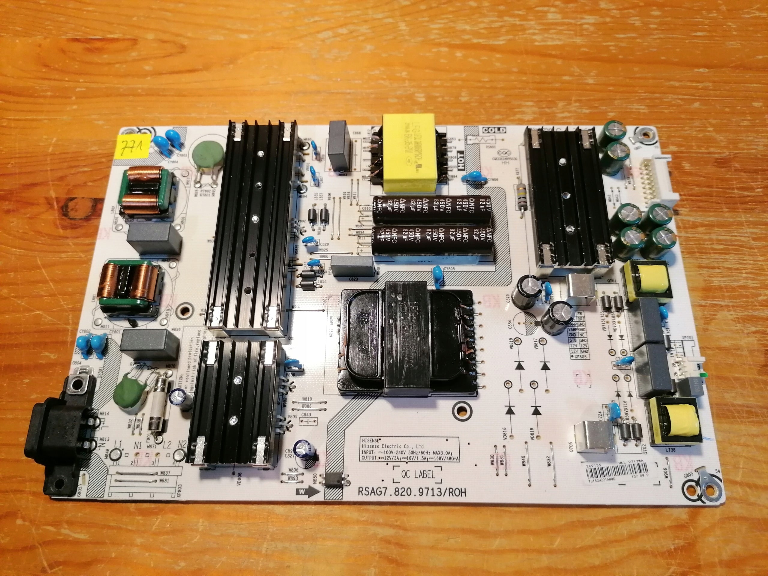 RSAG7.820.9713/ROH Hisense 50E78GQ power supply Manufacturer code RSAG7.820.9713/ROH