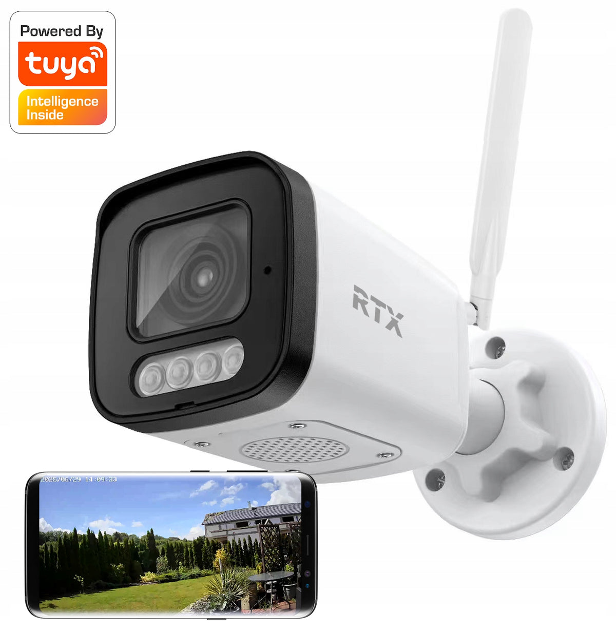 RTX IP Camera Outdoor 5MPx Tuya 2-way Audio SD Recording up to 256GB
