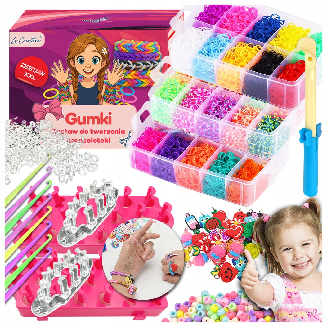 RUBBER BANDS FOR MAKING BRACELETS 15000 + SET GIGA LARGE XXL BIRTHDAY GIFT