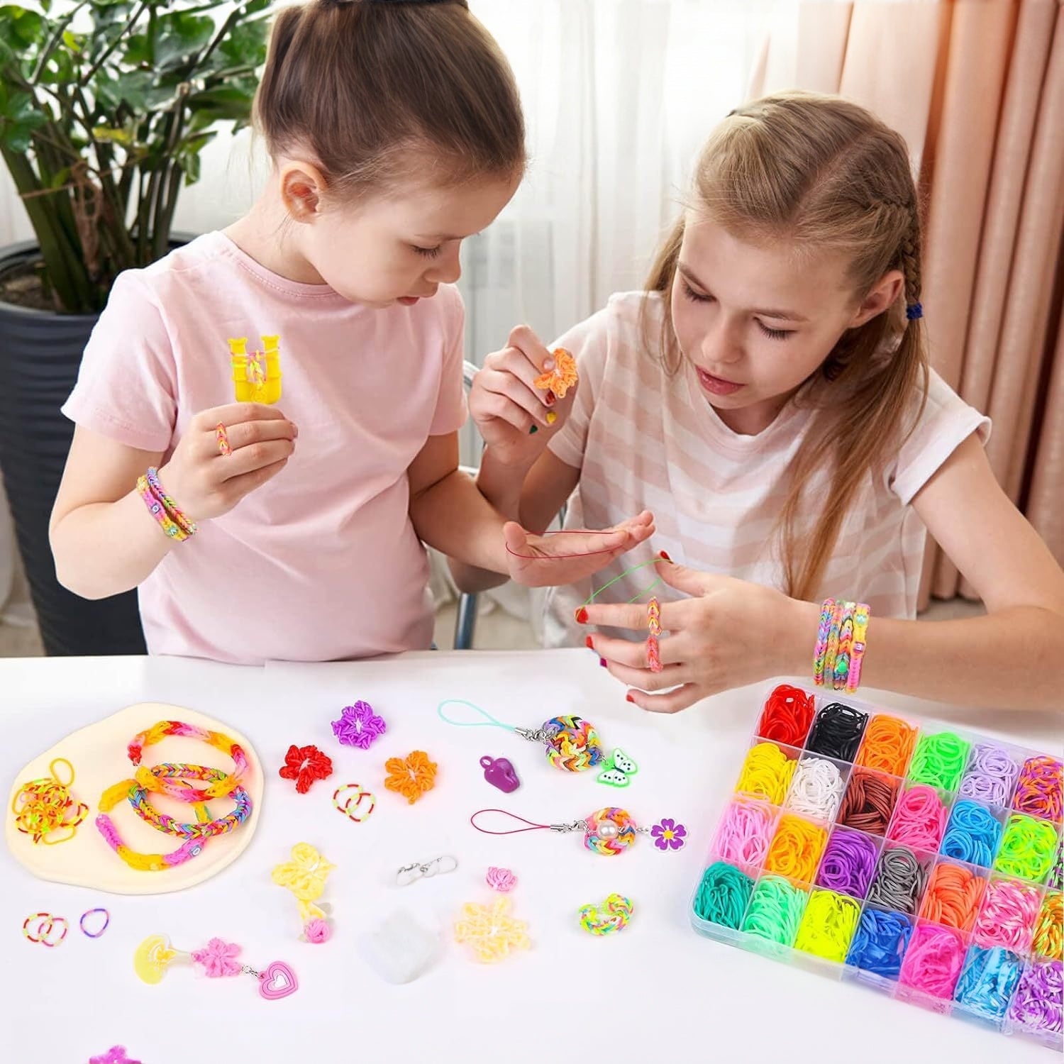RUBBER BANDS FOR MAKING BRACELETS LARGE SET OF 6800 ELEMENTS XXL FOR A CHILD Packaging status original