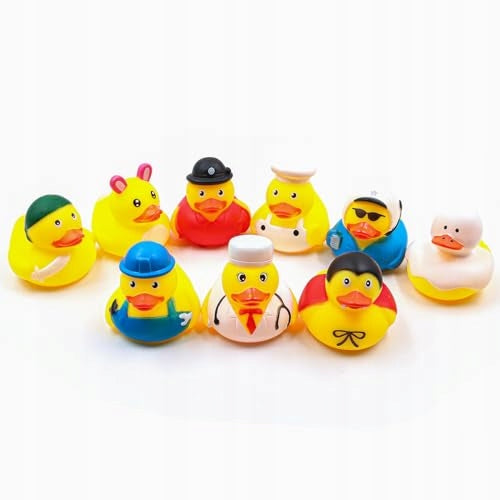 RUBBER BATH DUCKS COLORFUL TOYS FOR KIDS SET OF 17 Manufacturer code Bez marki