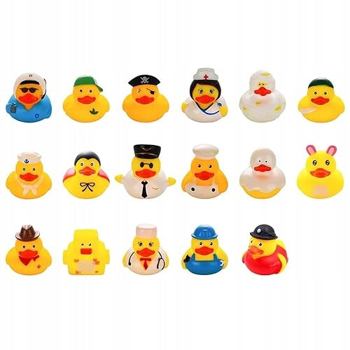 RUBBER BATH DUCKS COLORFUL TOYS FOR KIDS SET OF 17