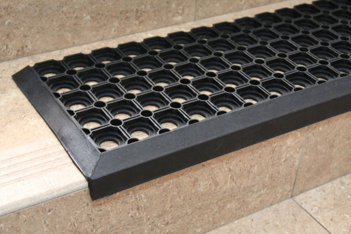 RUBBER OVERLAYS FOR STAIRS EXTERNAL STEPS WITH OVERRUN 25x75cm STRONG THICK