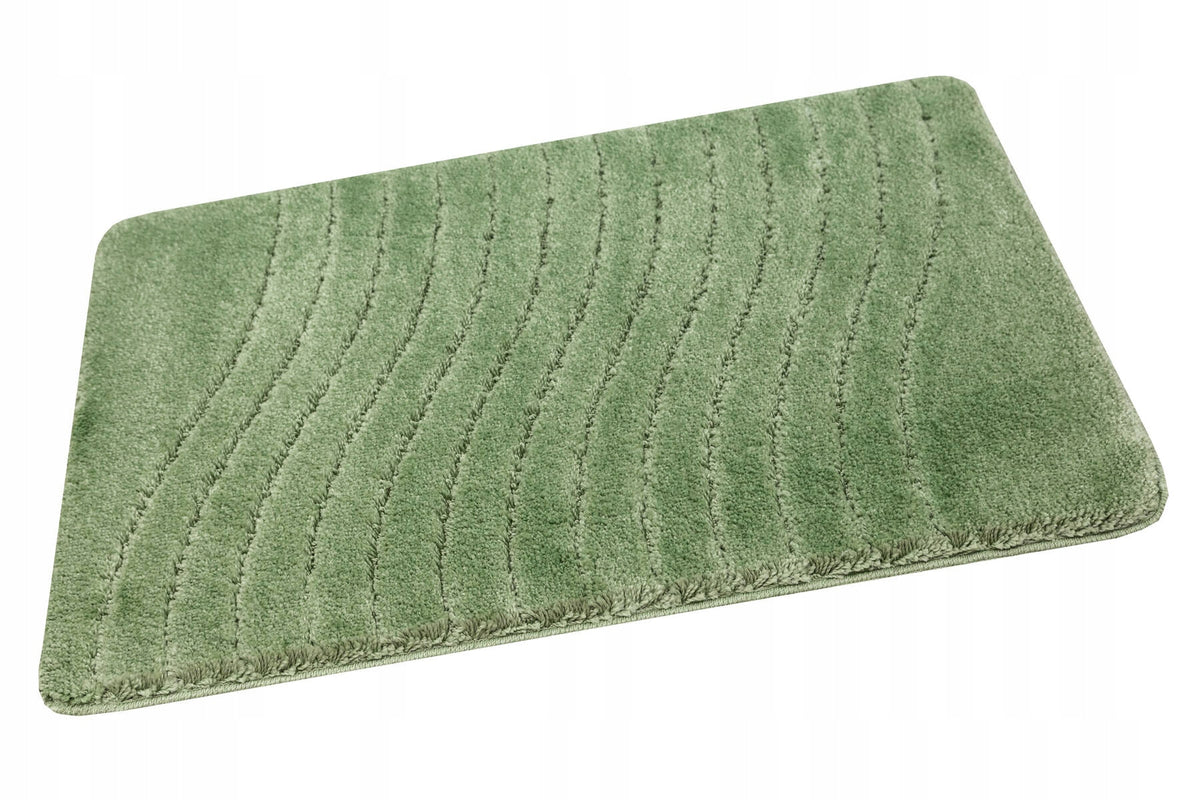RUG FOR BATHROOM KITCHEN NON-SLIP GREEN IN WAVES MAT SARA 50x80 cm Product width 50 cm