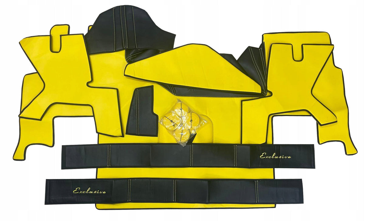 RUGS FLOOR MAT TIR RENAULT T RANGE T SET YELLOW SKAJ ECO LEATHER EAN (GTIN) 5905997899482