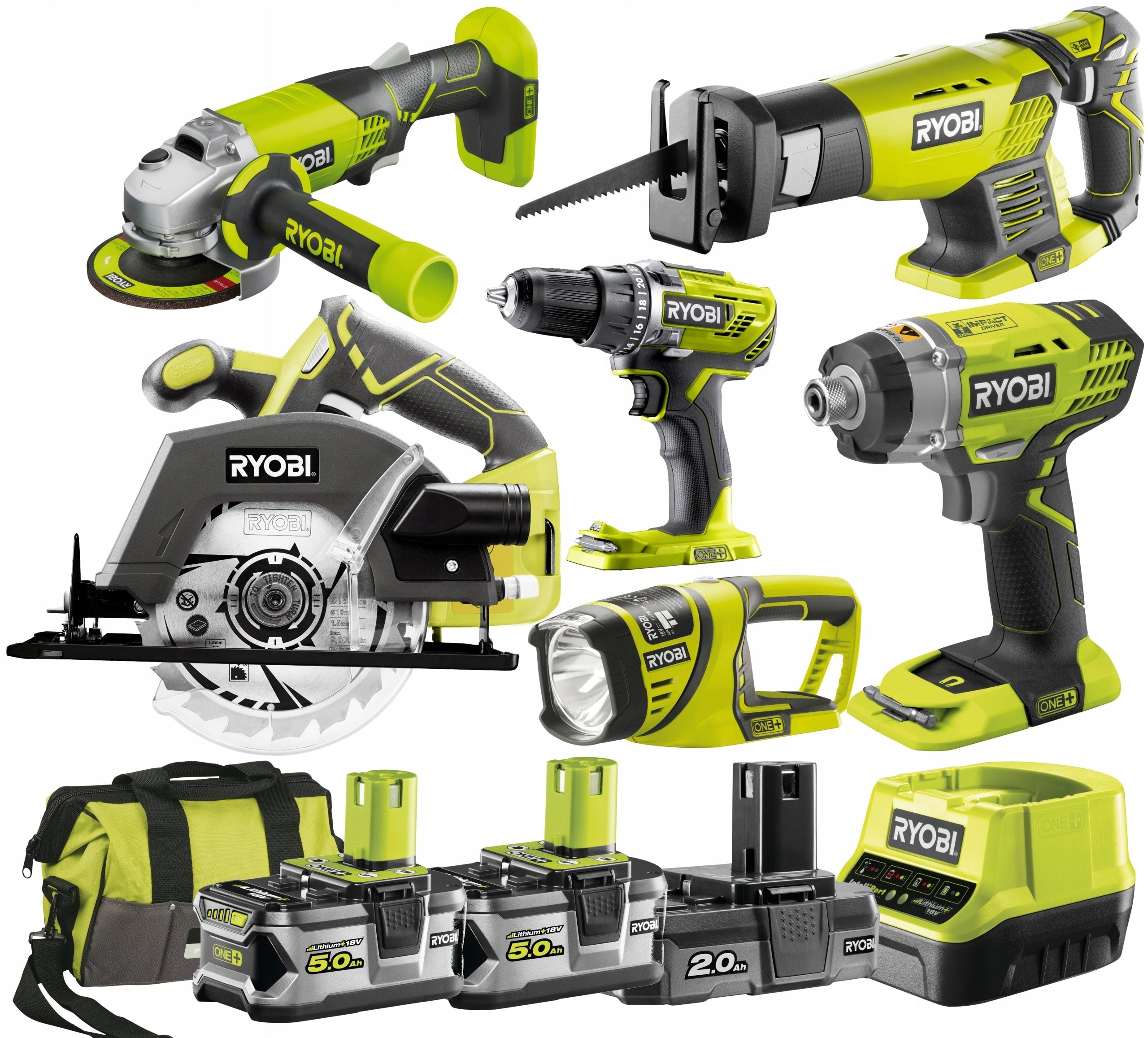 RYOBI COMBO SET 6 TOOLS 18V 3x BATTERY