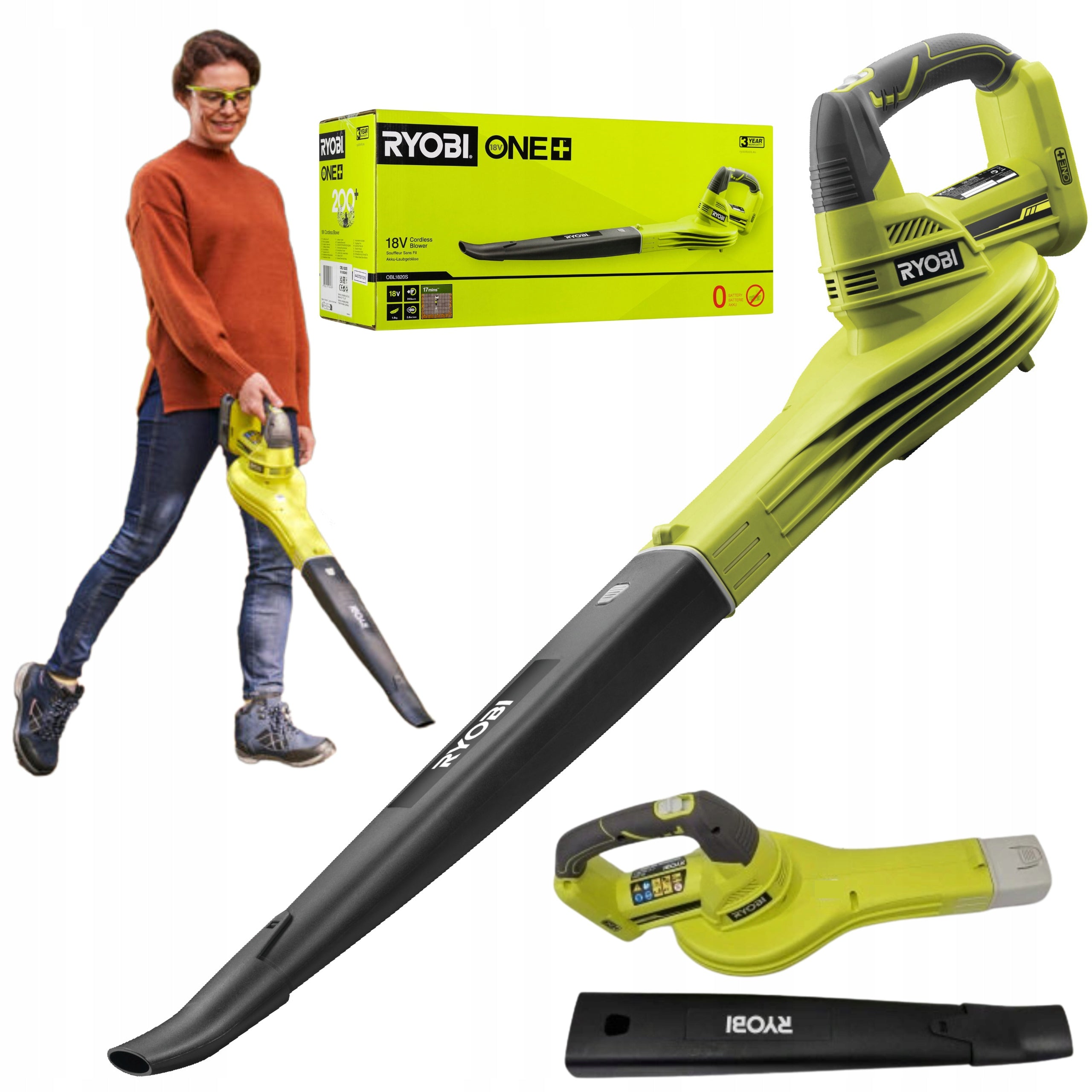RYOBI CORDLESS LEAF BLOWER 245KM/H SOLO OBL1820S