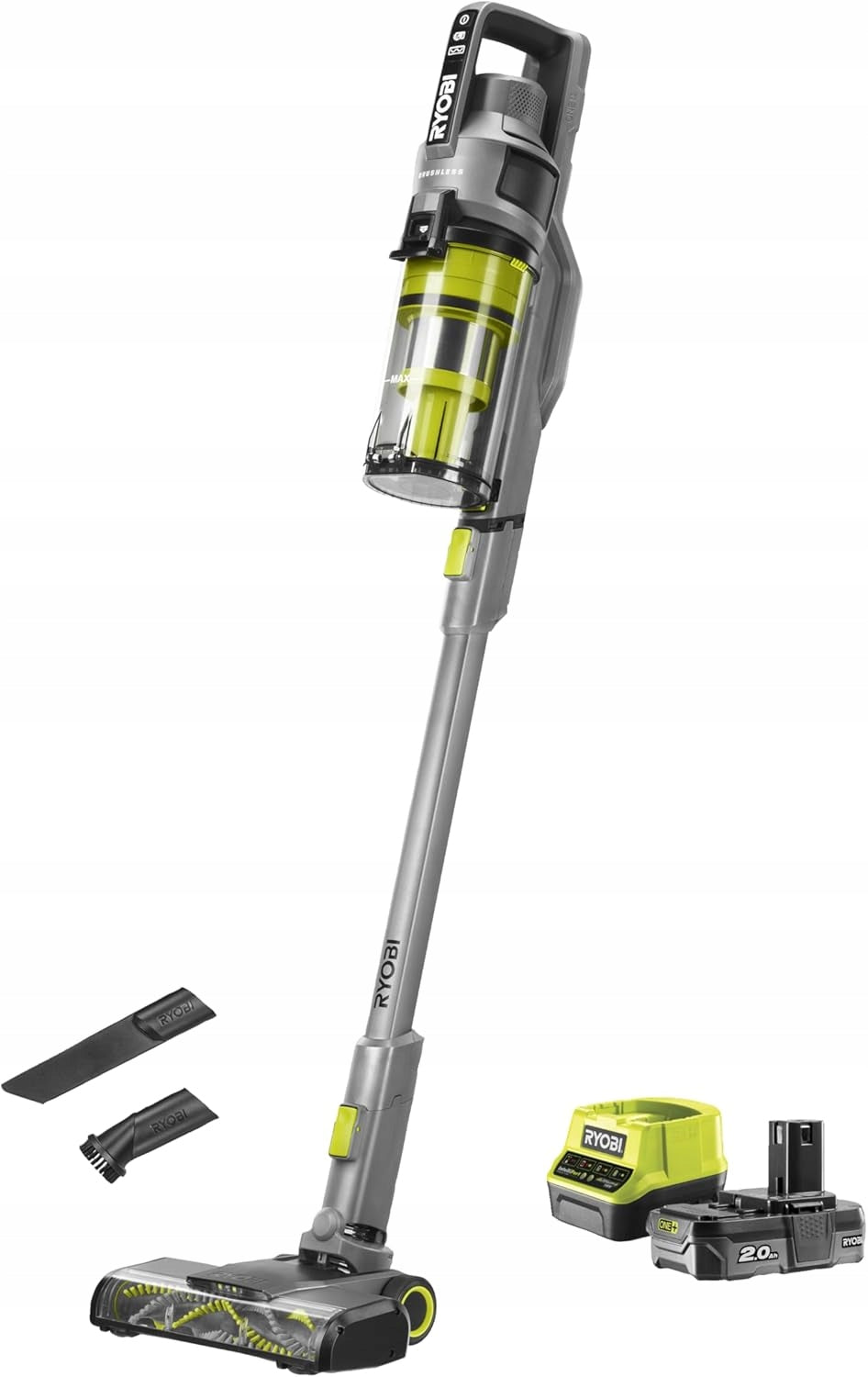 RYOBI RSVS18-1C20G UPRIGHT VACUUM CLEANER 30 AW 18V AKO 2.0 AH + CHARGER