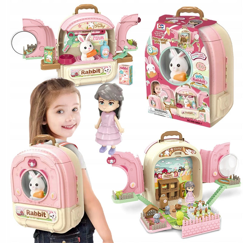 Rabbit care set in backpack garden farm care backpack 3in1