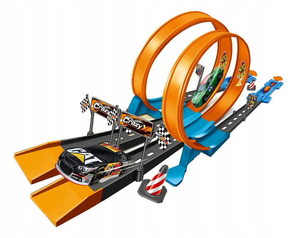 Racing Track Set with 6 Toy Cars, Hot Item for Kids