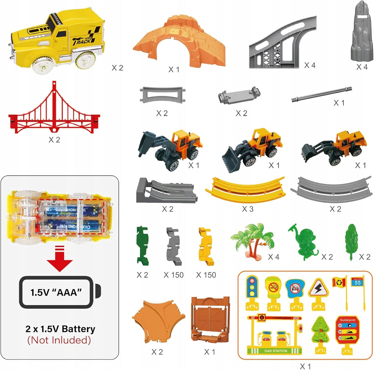 Racing Track for Trucks Electric Vehicles Set Kid's age 3+ years