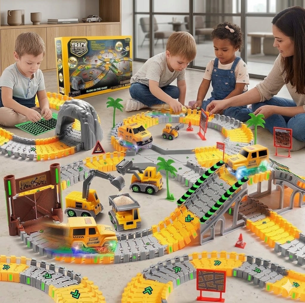 Racing track glowing 264 el 5 construction cars 3-8 years Children's Day Packaging status original