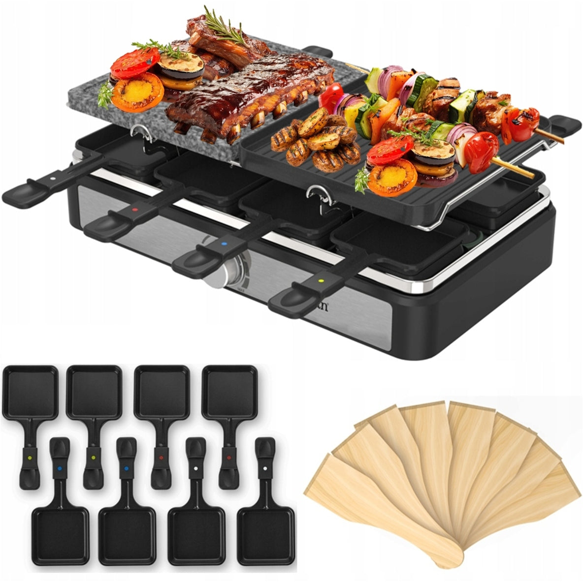 Raclette electric grill Zilan 2in1 RACLETTE GRILL black 1400W