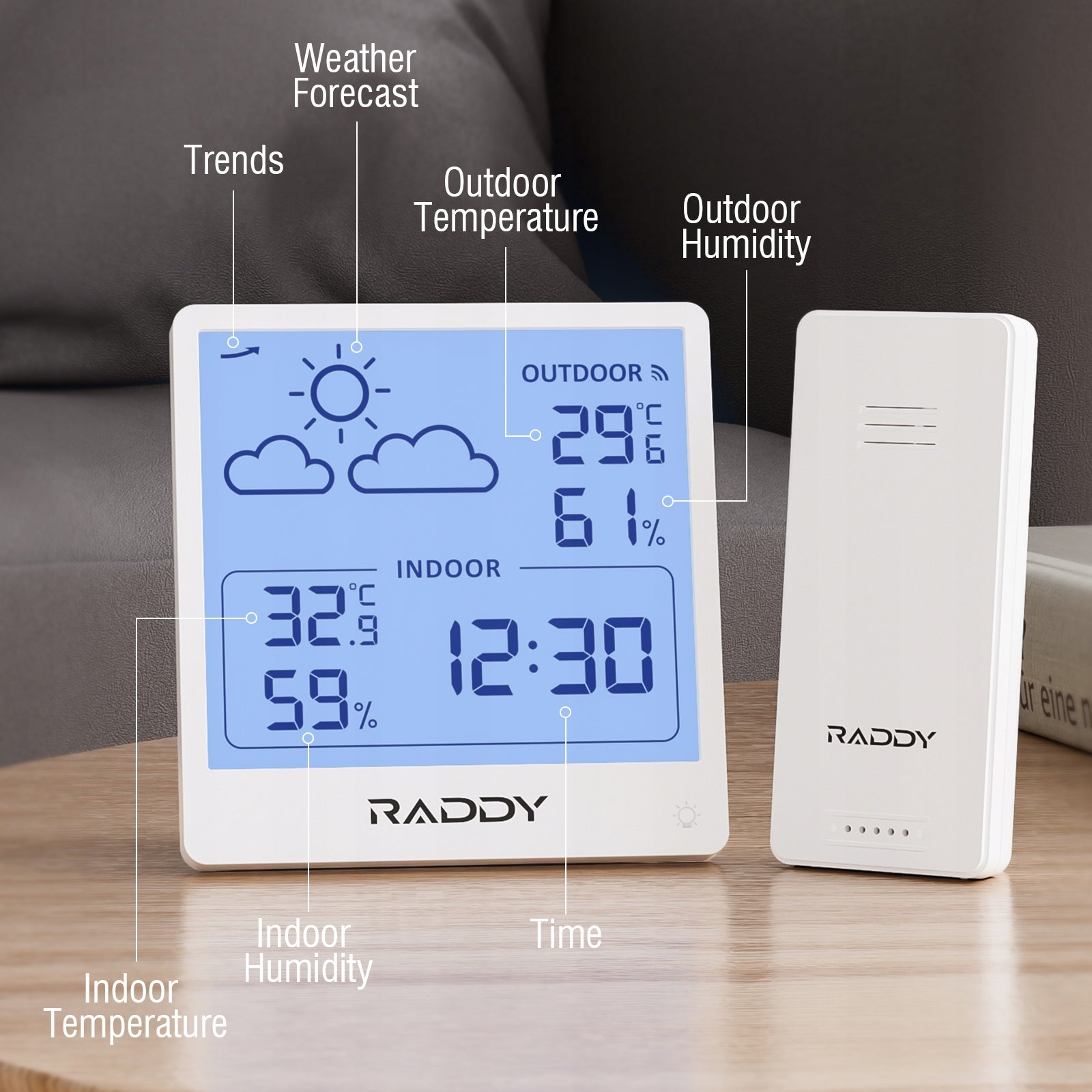 Raddy WF-50T Stacja Pogodowa Bezprzewodowa Termometr Higrometr Zewnętrzny Packaging status original
