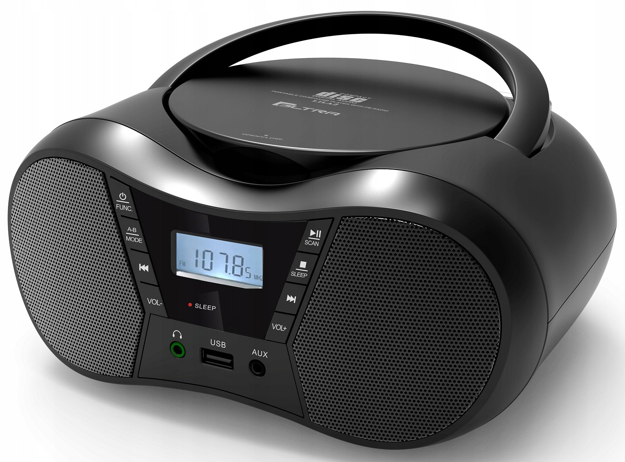 Radio player Eltra Lila 2 CD MP3 USB Bluetooth black boombox