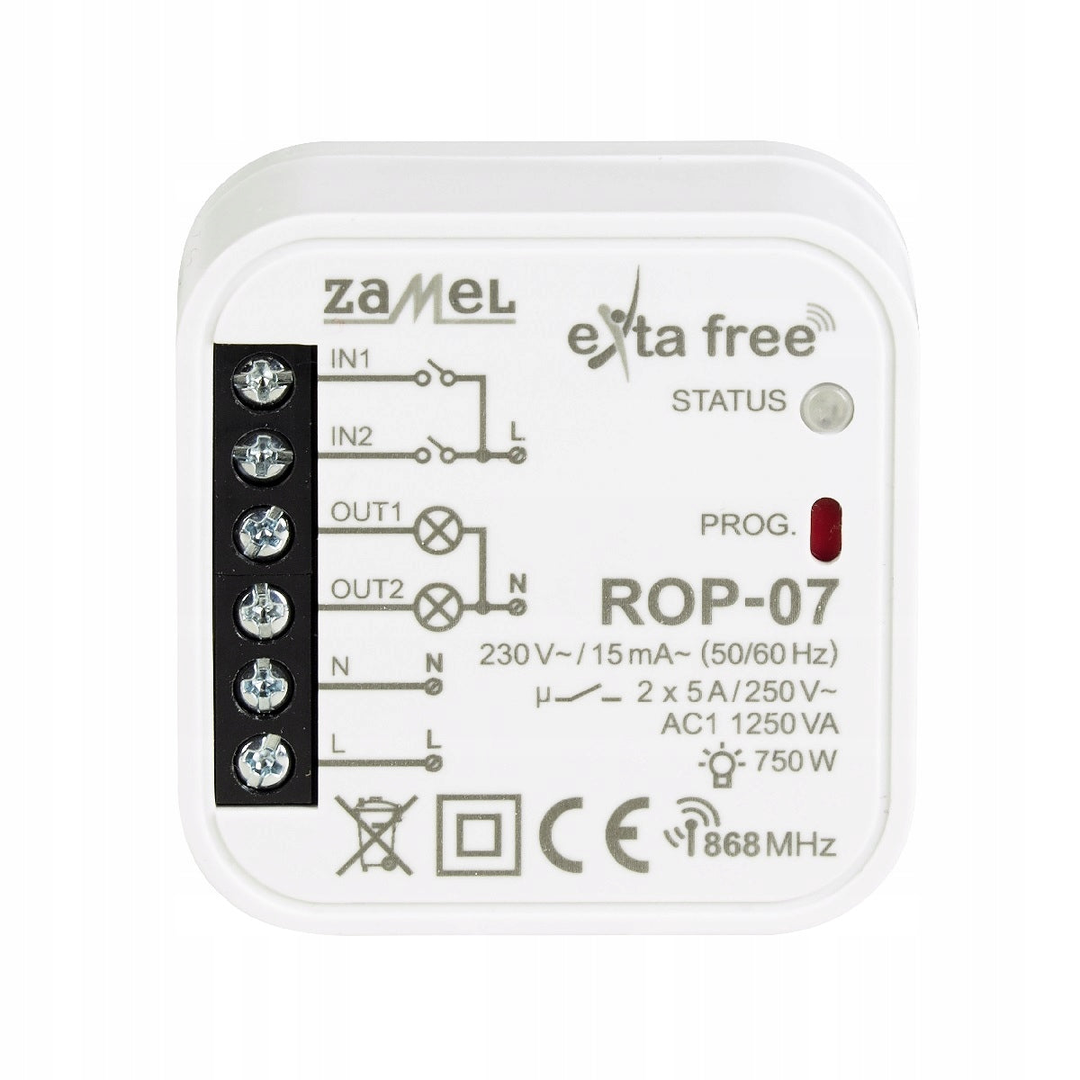 Radio receiver 2-channel 230V ROP-07
