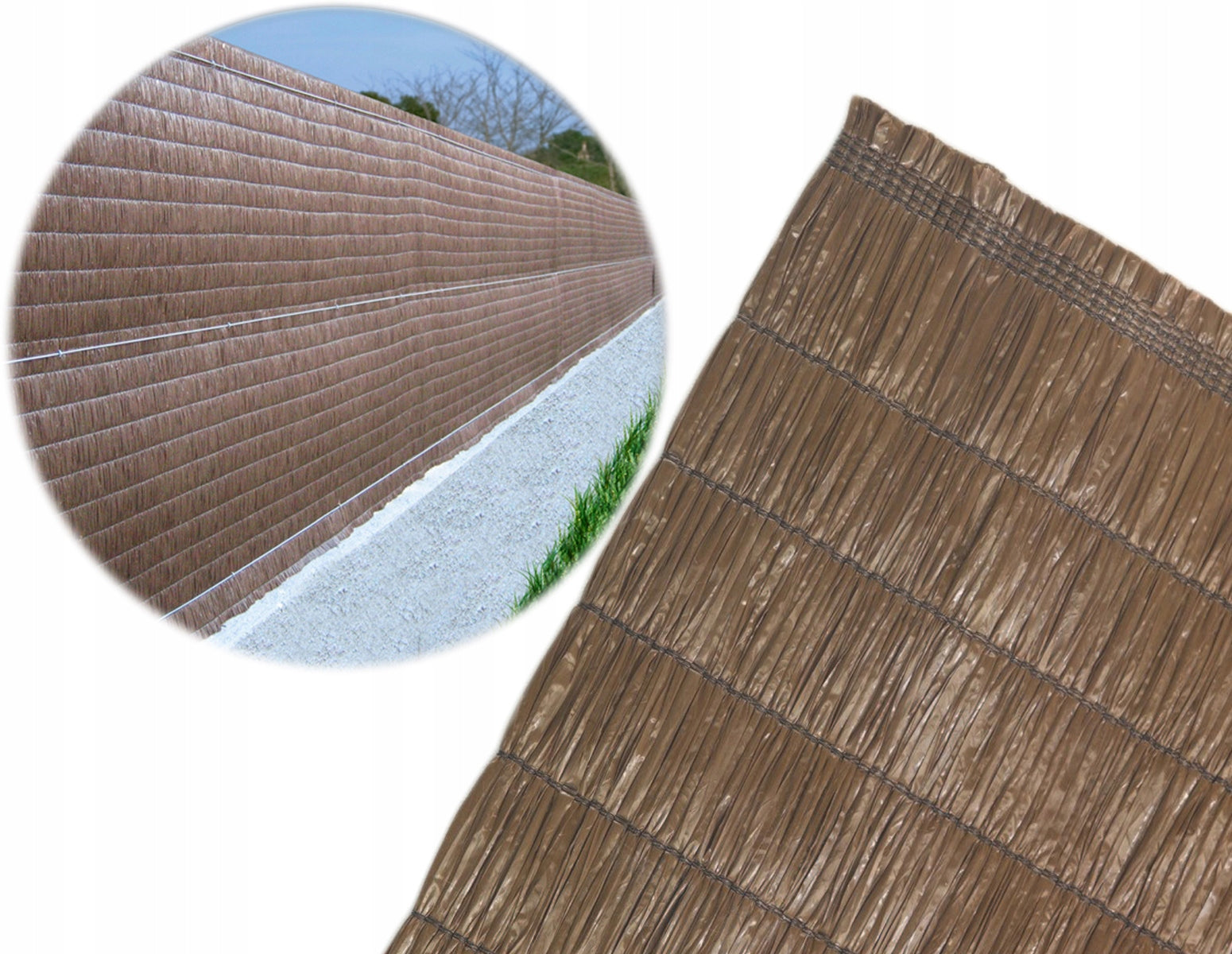 Rafia Cover Mat Brown for Mesh 150cm 1,5x3m Fence Privatex