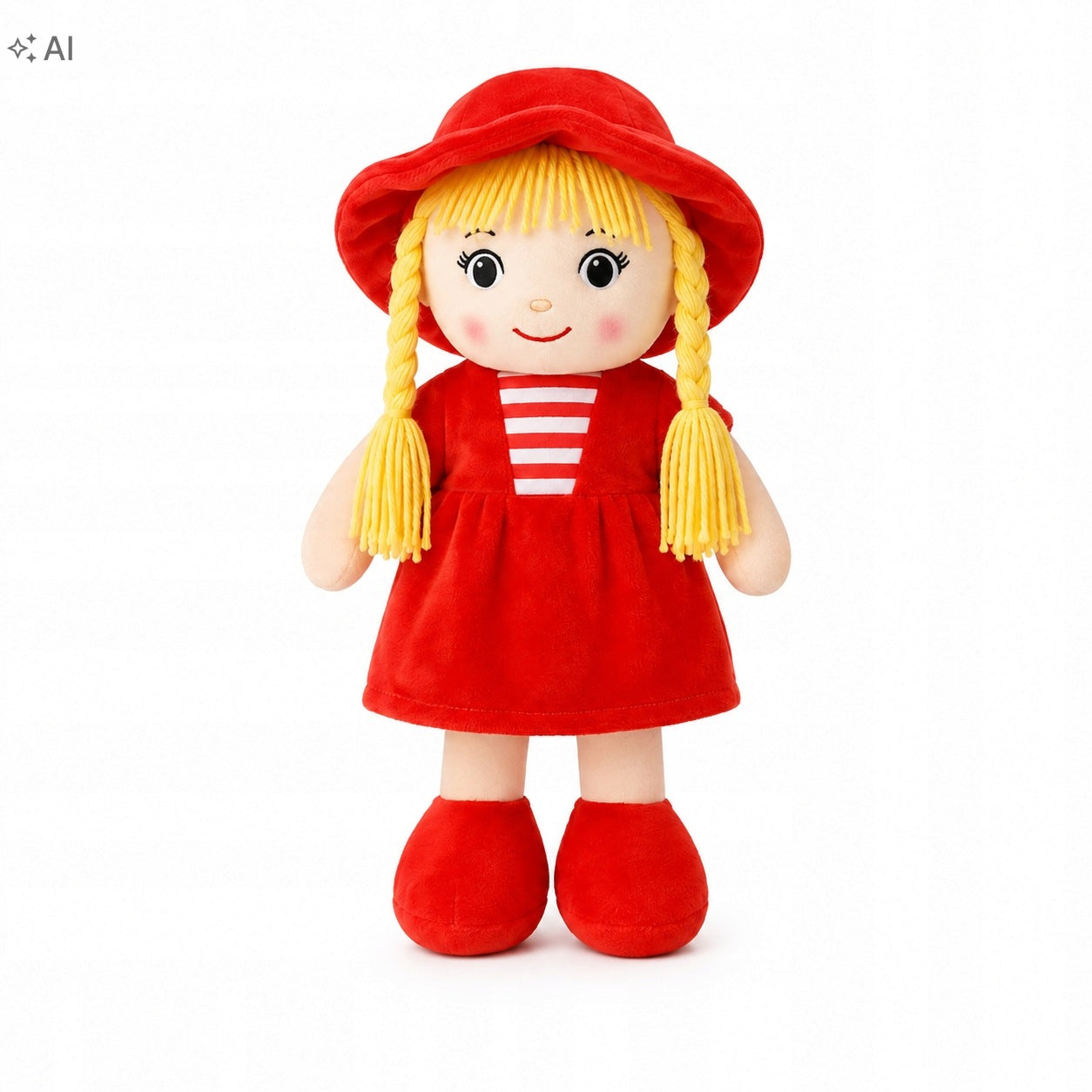 Rag doll 27 cm cuddly dress hat 3 colors for children 3+ Packaging status original