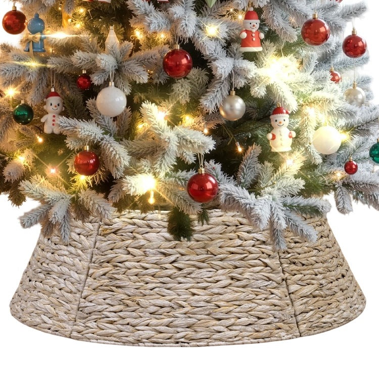 Rattan Christmas Tree Cover Wicker Basket 106 cm White