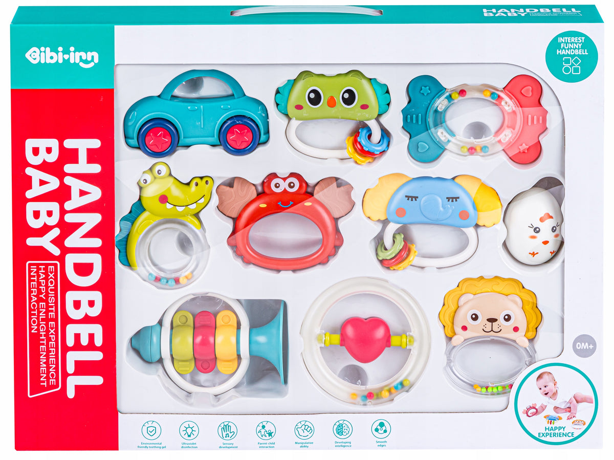 Rattle Teether 10 Pcs Sensory Baby Toy Rattles Set Manufacturer code 608-84 ZW