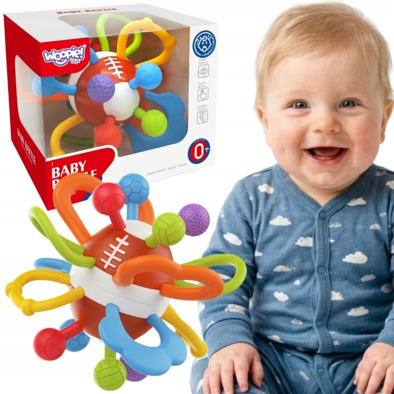 Rattle Teether Sensory Educational Ball 0+ Soft WOOPIE