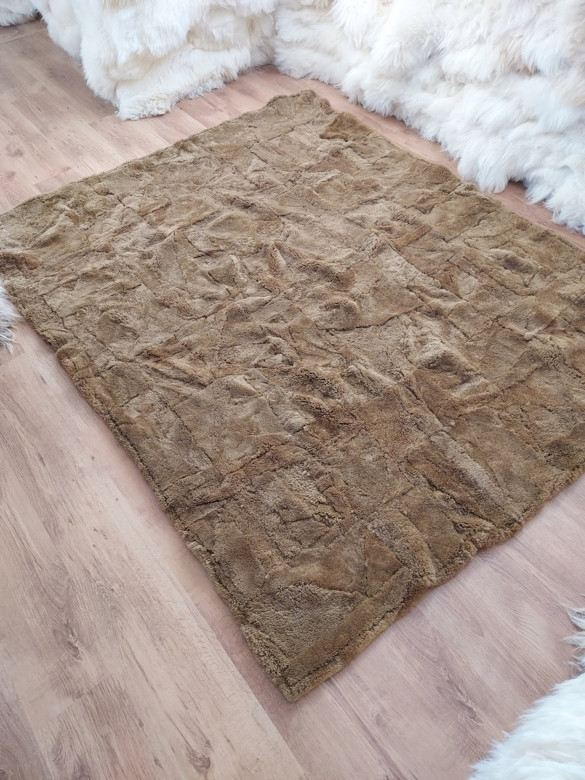 Real Sheepskin Natural Carpet Leather Bedspread Color multicolor