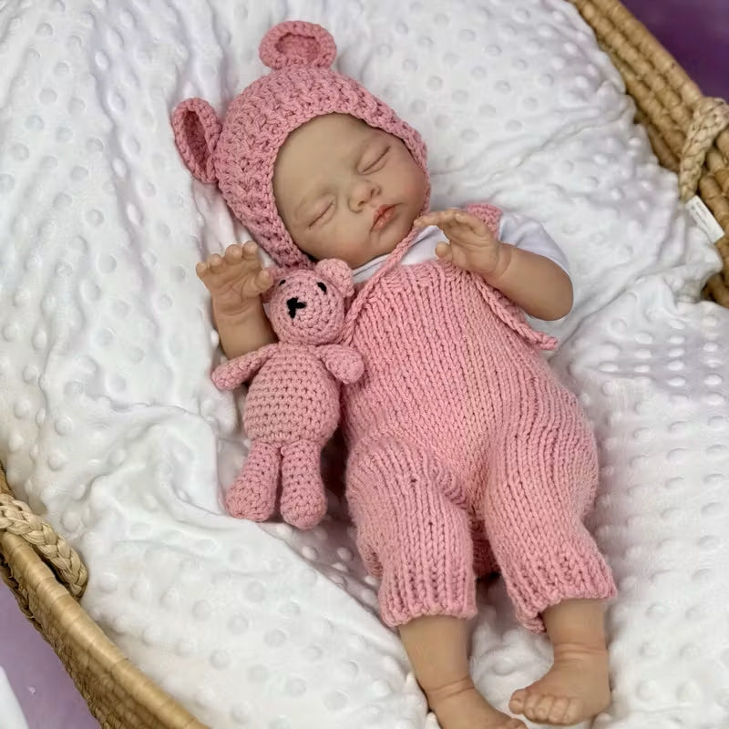 Realistic doll Reborn 45 cm sleeping baby clothes pacifier bottle