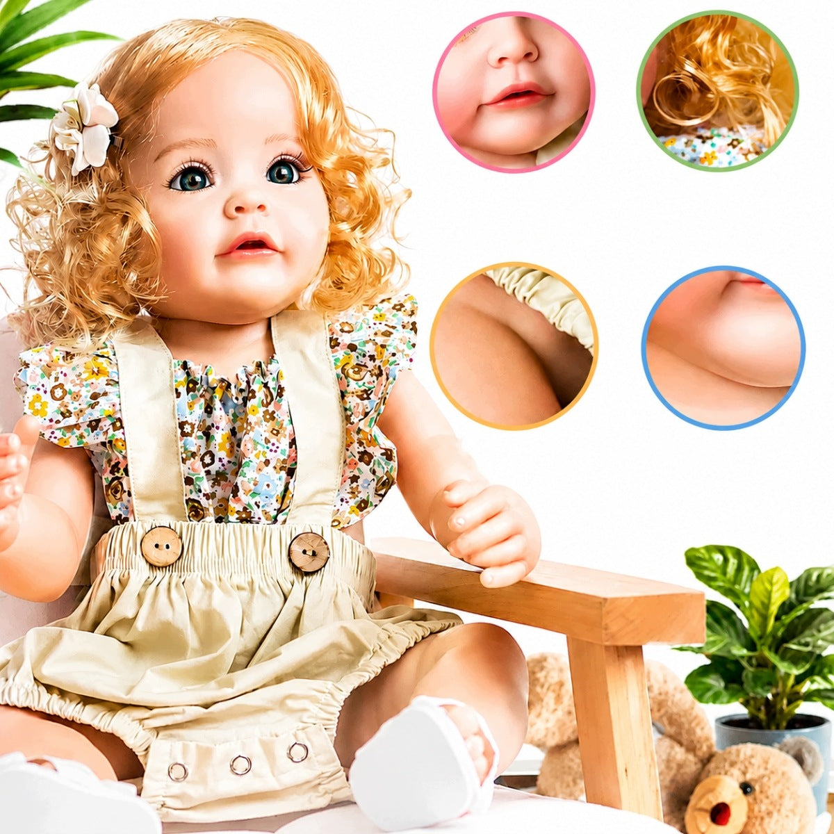 Reborn Doll 22 Inch Vinyl Girl, Full Kid's age 0+