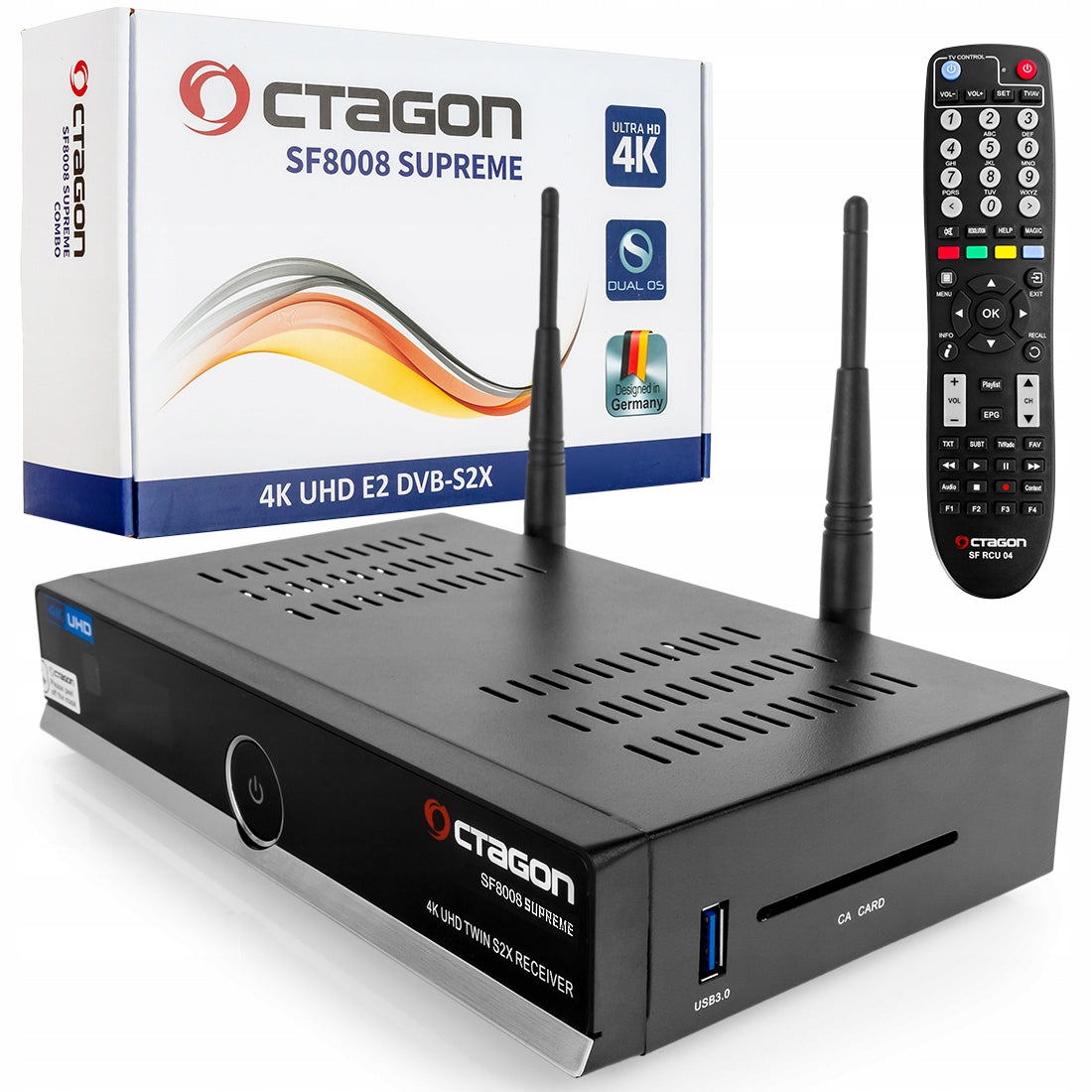 Receiver Decoder TWIN SAT Octagon Dual OS WiFi 1200Mbps M.2 SSD SUPREME 4K