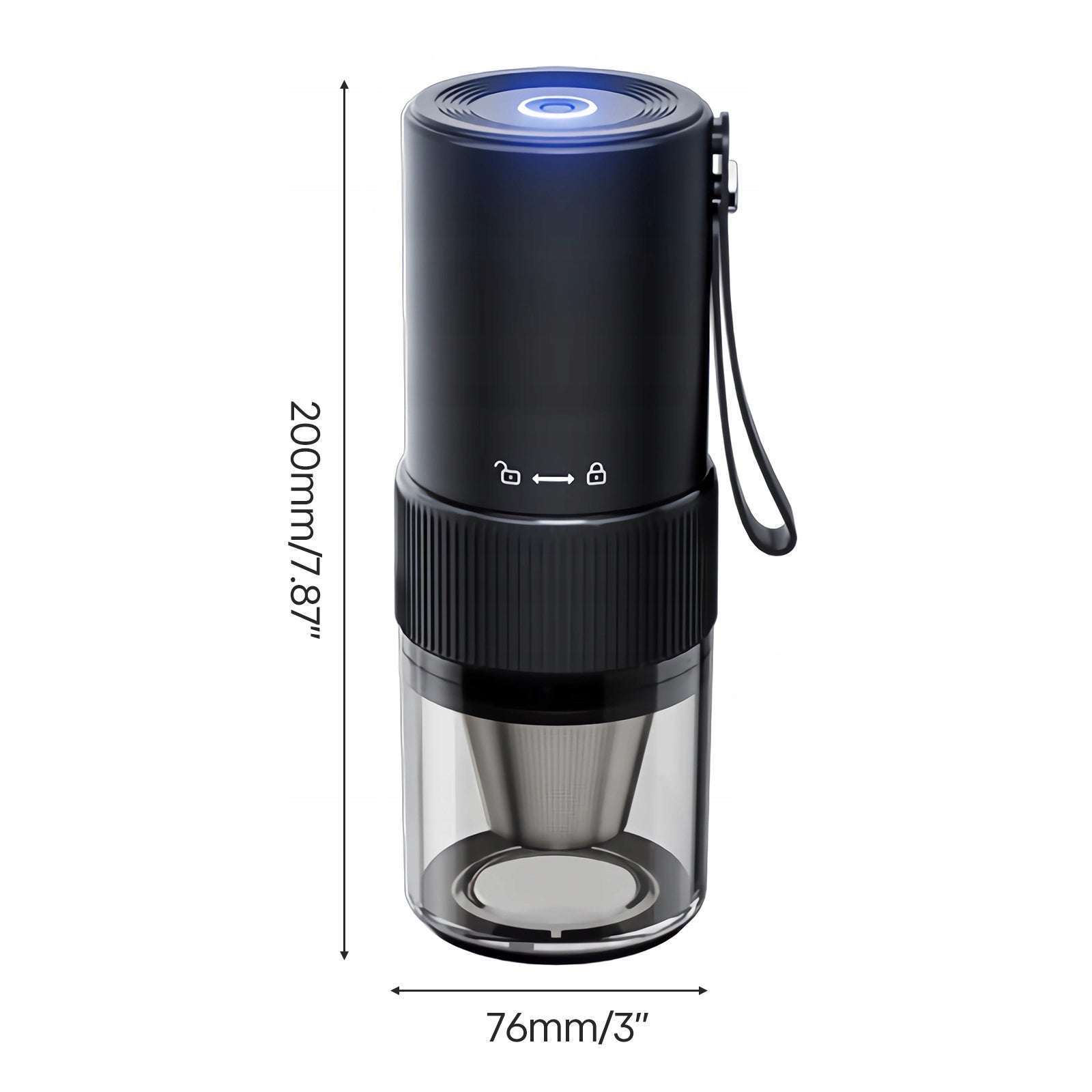 Rechargeable Portable Coffee Grinder-20W, 2000mAh Auto Shutoff Compact Packaging status original