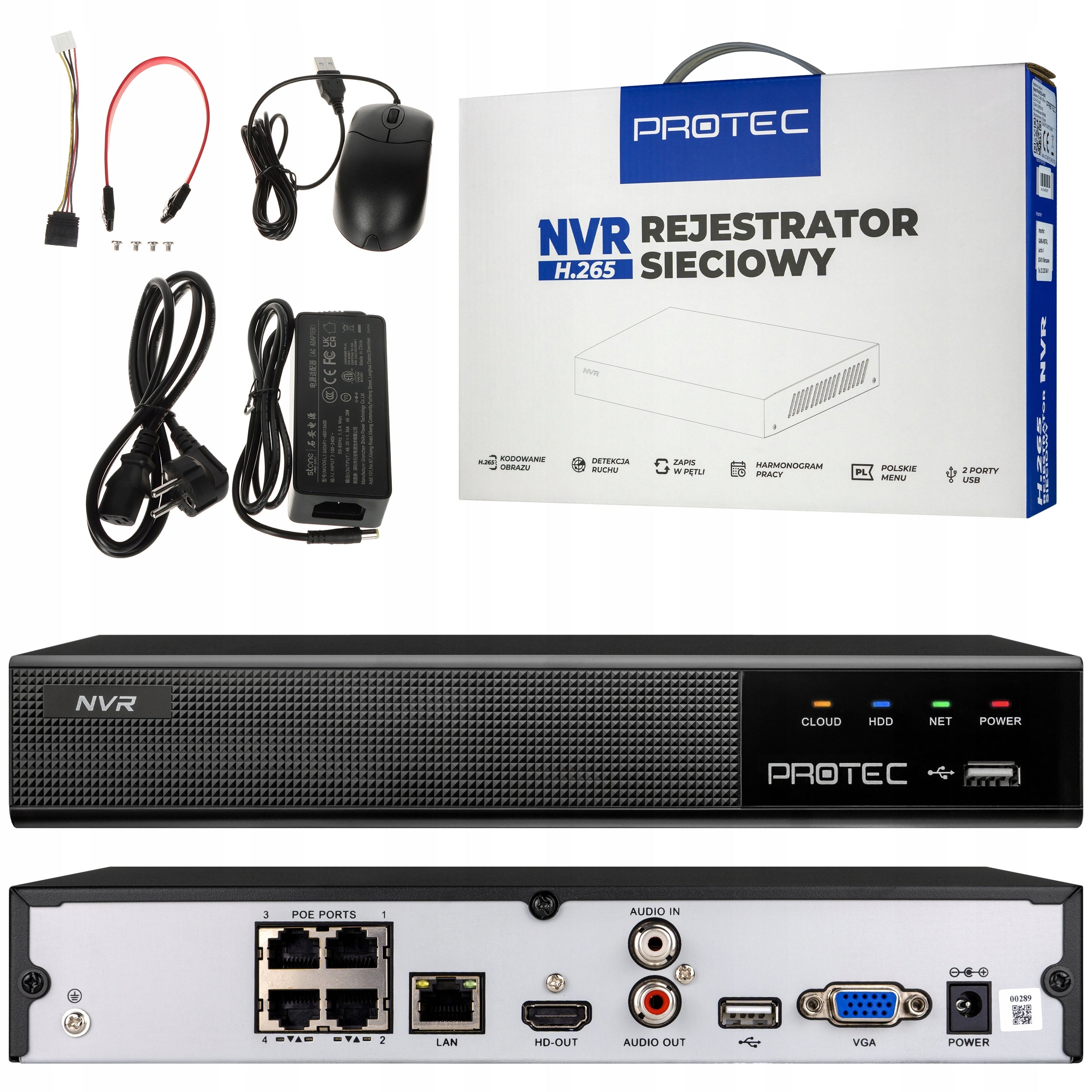 Recorder Protec NVR DIGITAL IP 4-channel PoE preview Online max 9 cameras