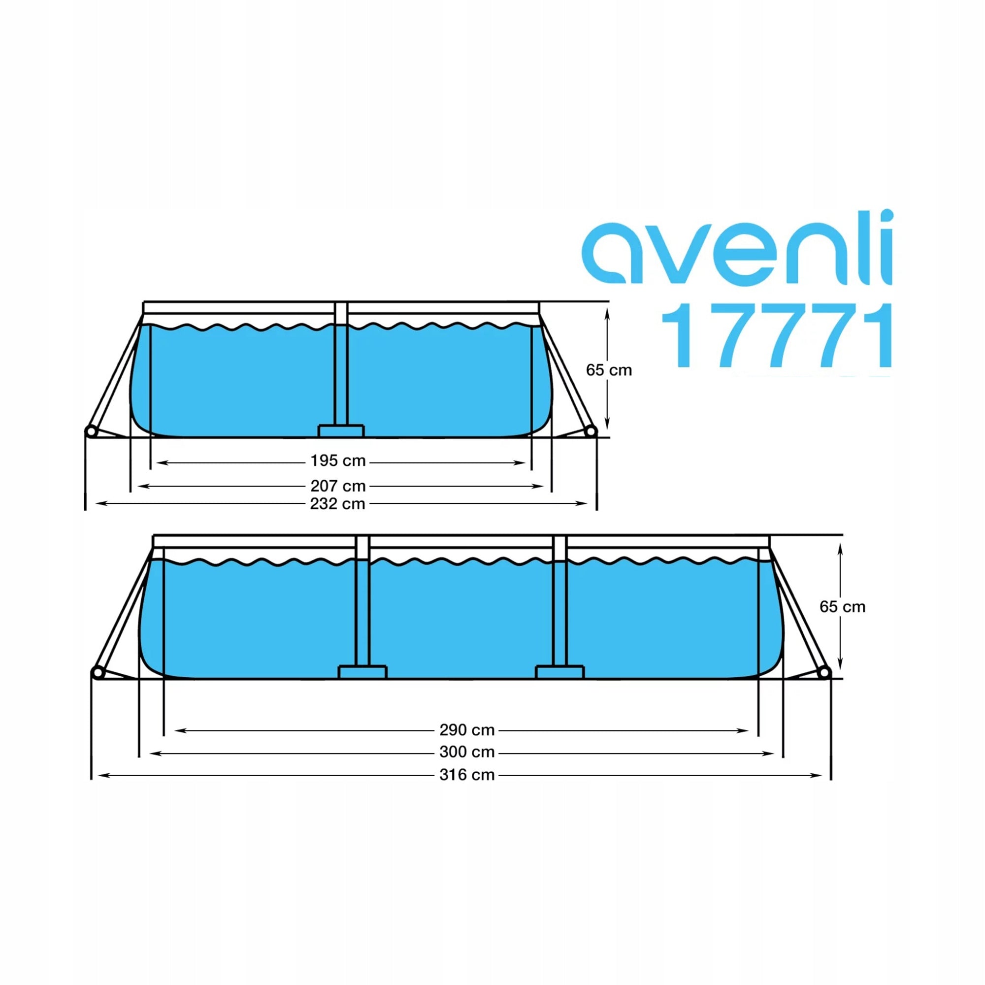 Rectangular frame pool Avenli 300 x 207 cm Height 66 cm