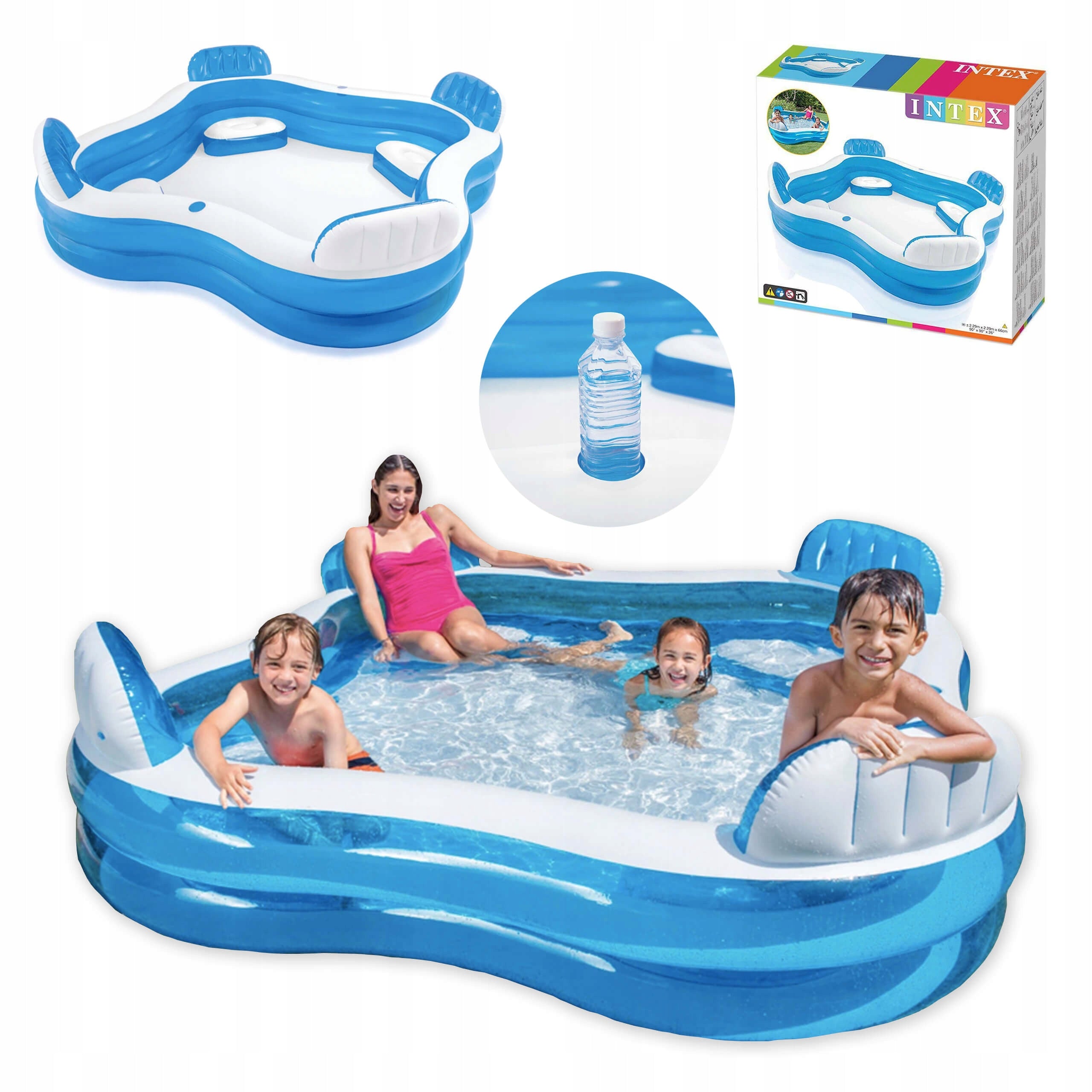 Rectangular inflatable pool Intex 229 x 229 cm