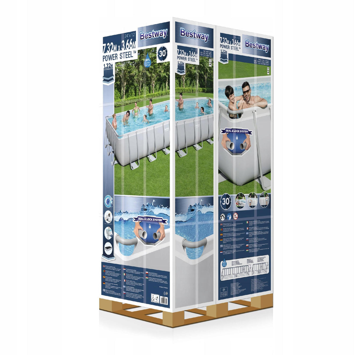 Rectangular rack pool Bestway 732 x 366 cm 56475 sand pump Packaging status original