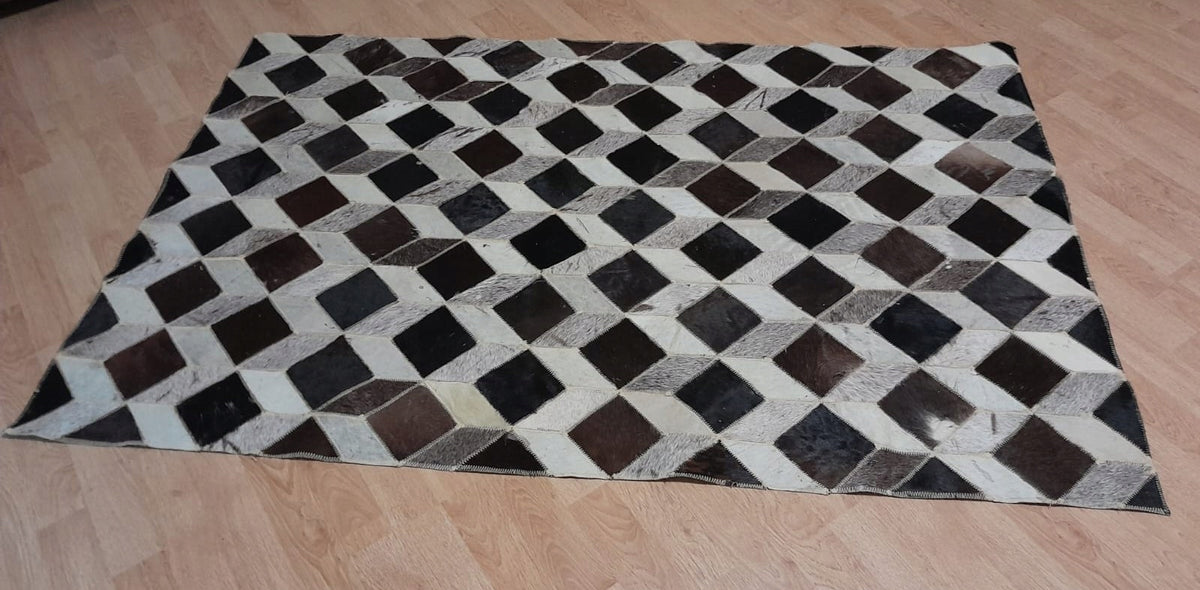 Rectangular rug, natural cowhide leather, 150 cm x 100 cm Brand no brand