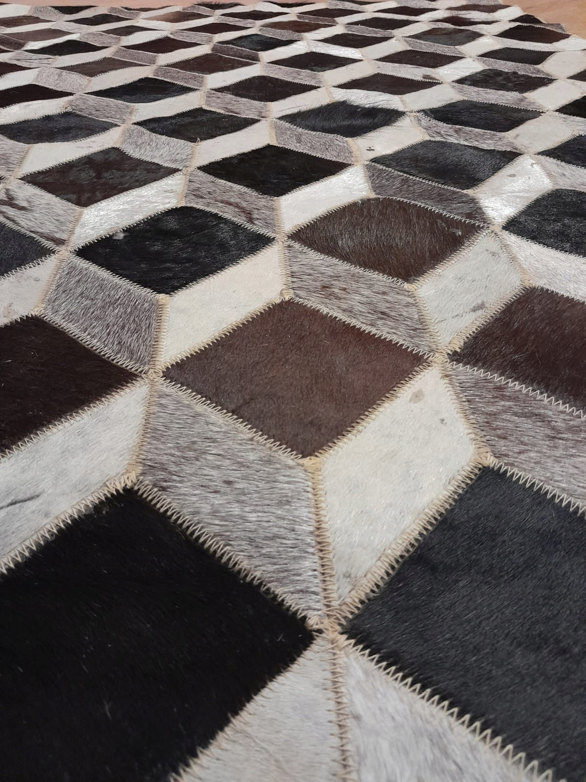 Rectangular rug, natural cowhide leather, 150 cm x 100 cm Manufacturer code SaharaBazar