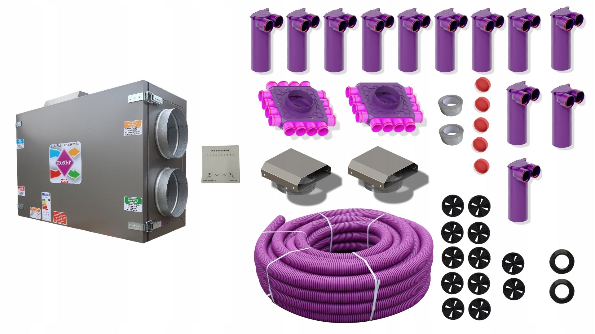 Recuperation ventilation set with recuperator house 100-150m2