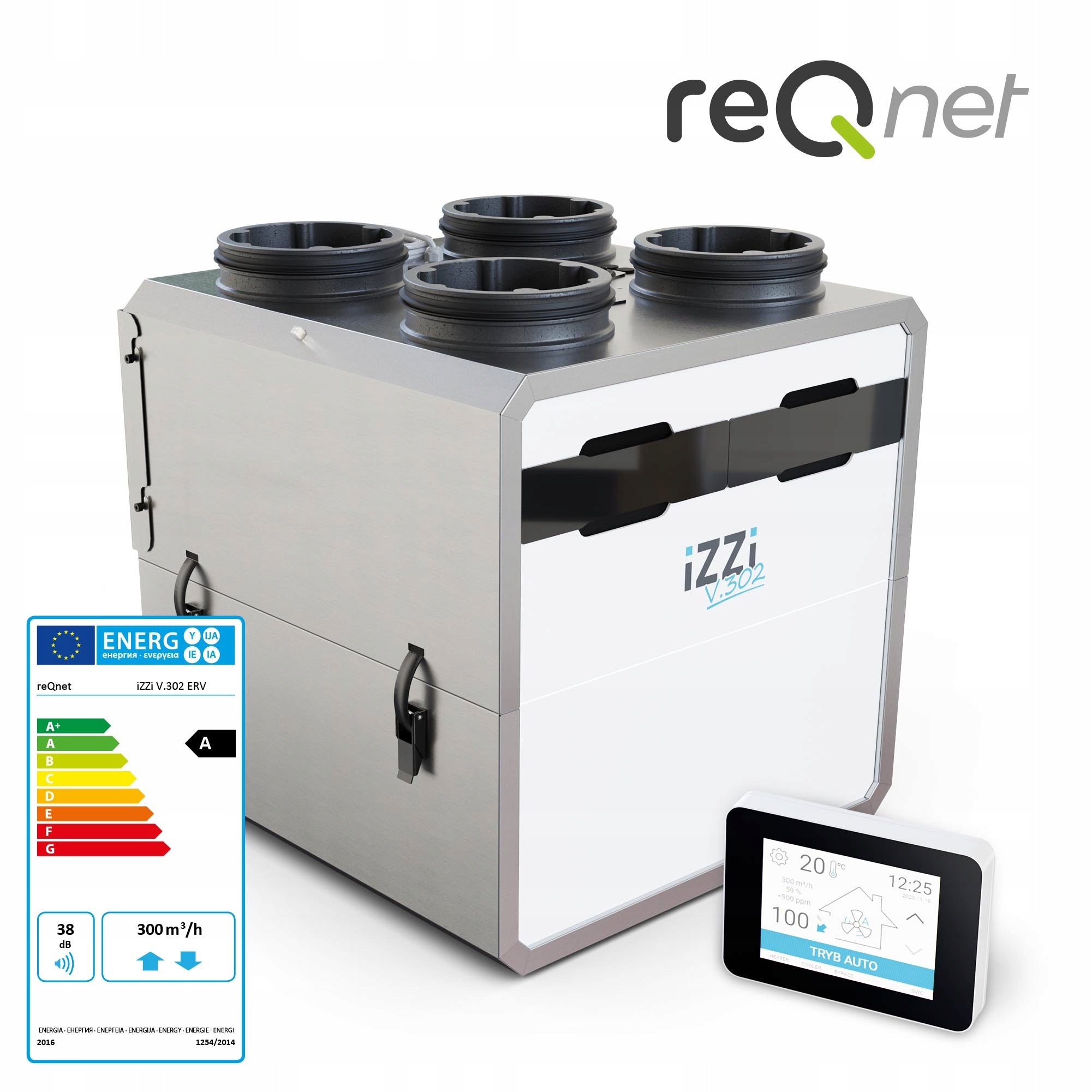 Recuperator iZZi V.302 ERV STANDARD version LEFT
