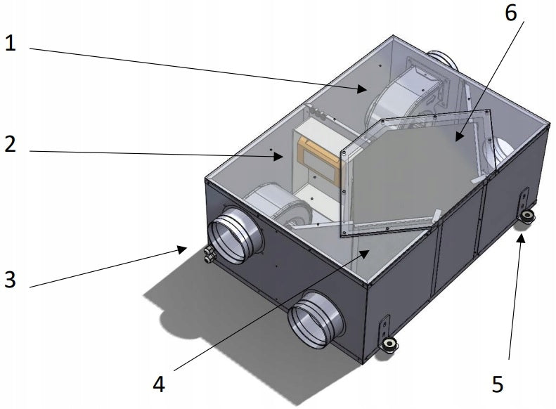 Recuperator ventilation unit 250 Heko Premium Enthalpic Prodmax Brand Prodmax