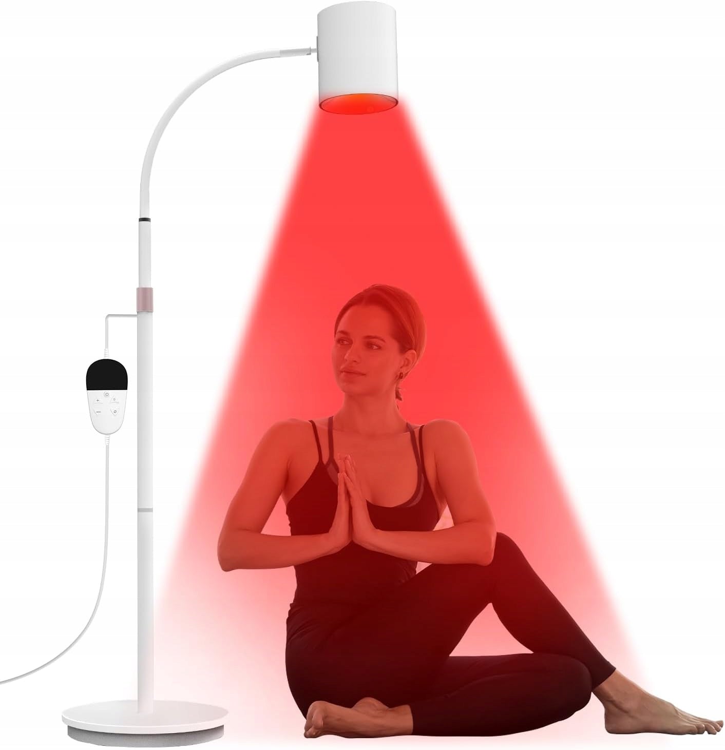 Red light therapy floor lamp, height adjustable