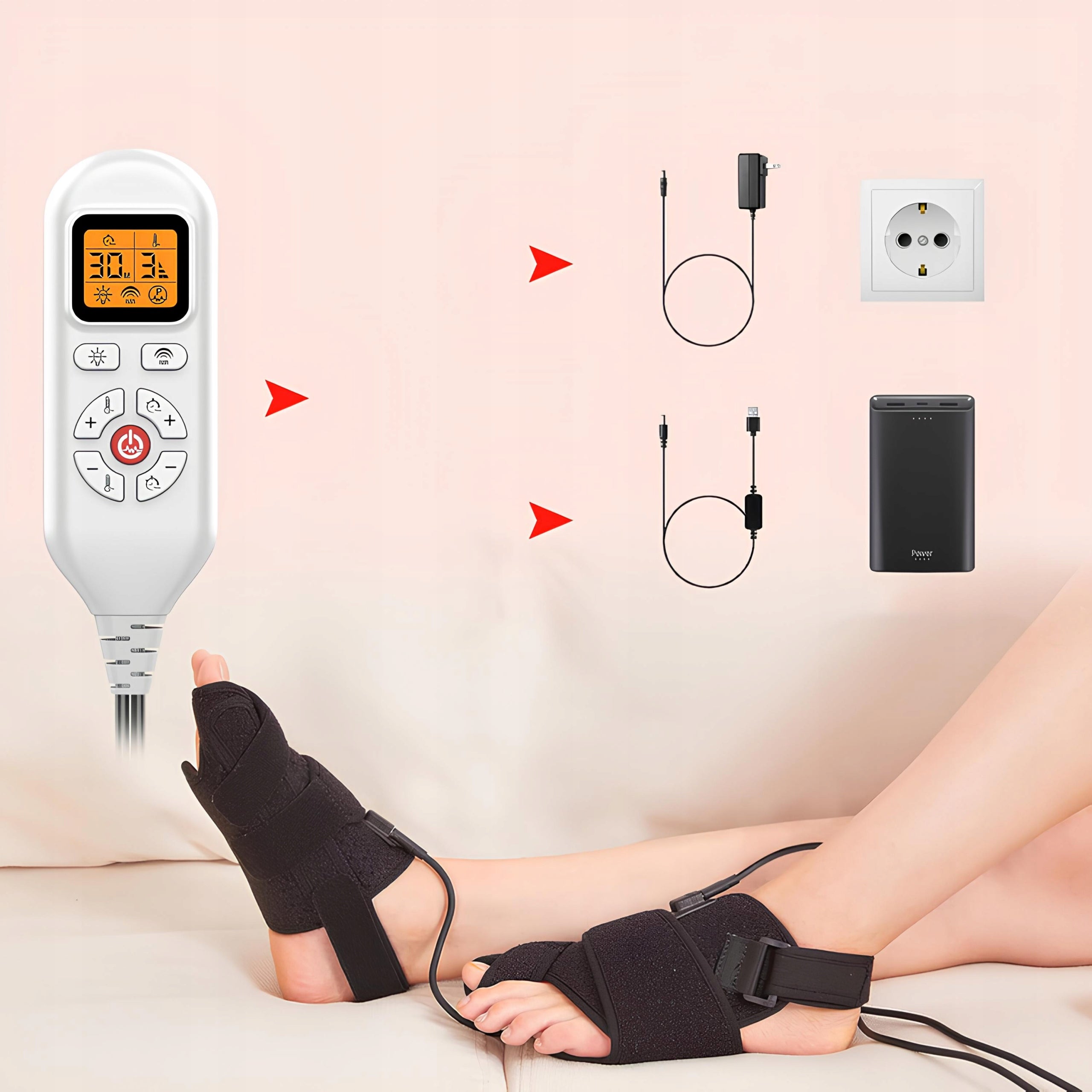 Red light therapy lamp 660/850nm foot bunion timer Medical device no