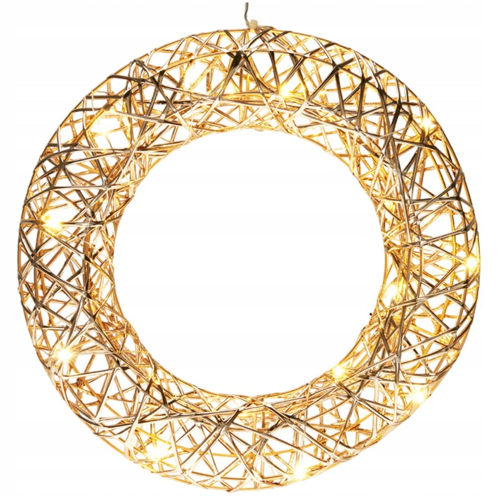 Reed CHRISTMAS WREATH Glowing Decorative for Hanging Door 30cm Manufacturer code 43582