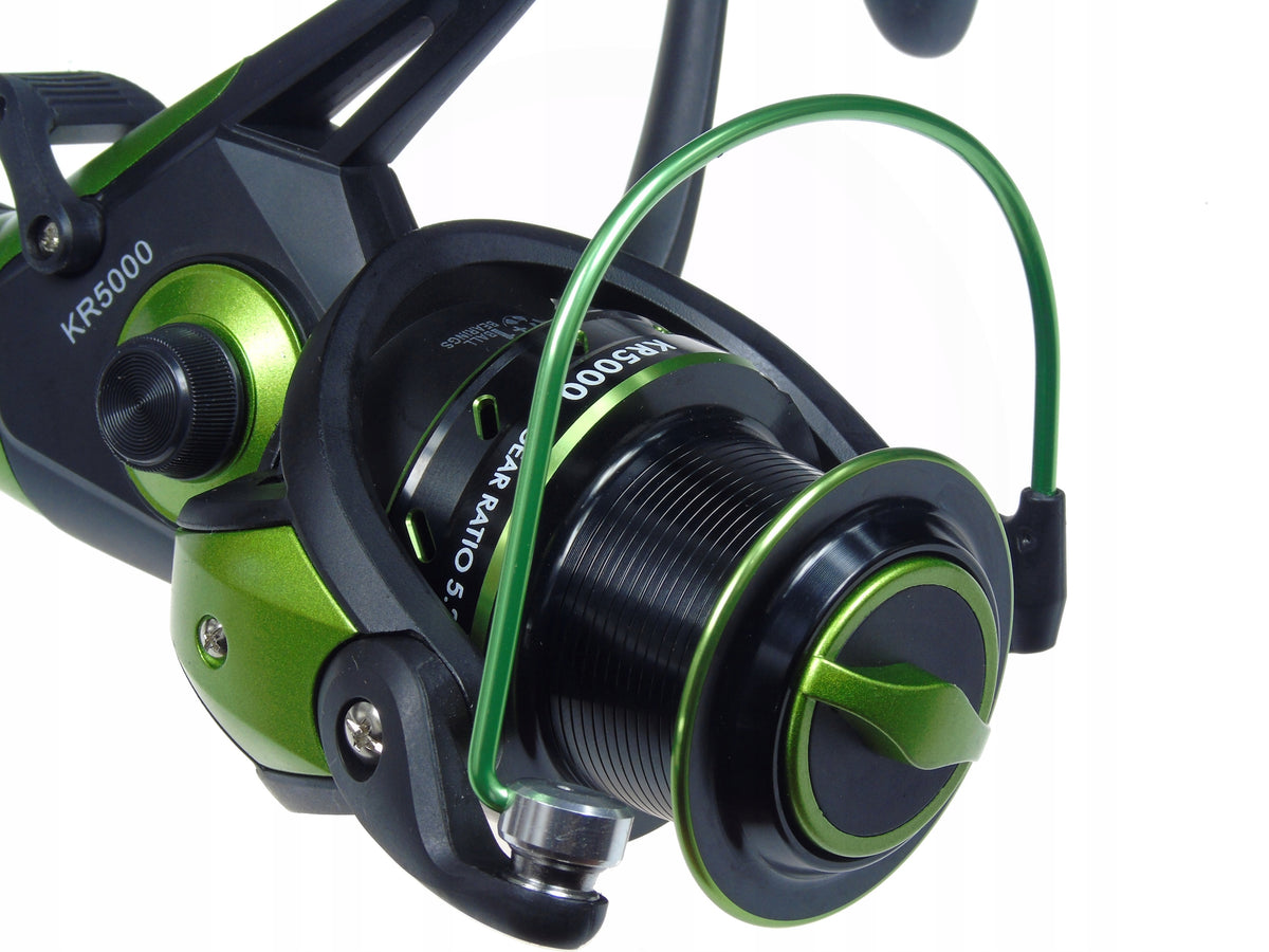 Reel KR 5000 free gear FEEDER 7 + 1 bearings GREEN RUNNER Carp carp Brand Miracle Fisch