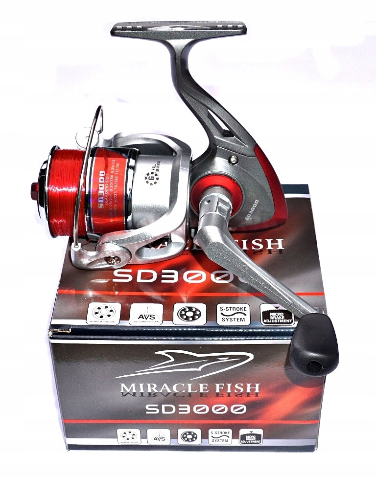 Reel SD 3000 RED - 6 bearings + Fishing line Freebie! - Ground Float Spinning.