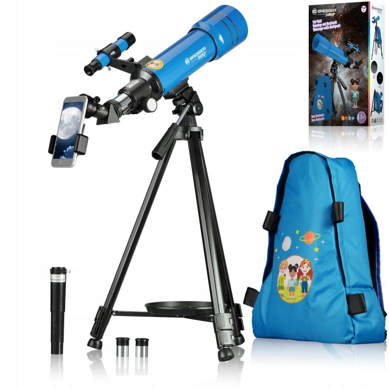 Refractive telescope for children BRESSER JUNIOR 70/400 with backpack BLUE