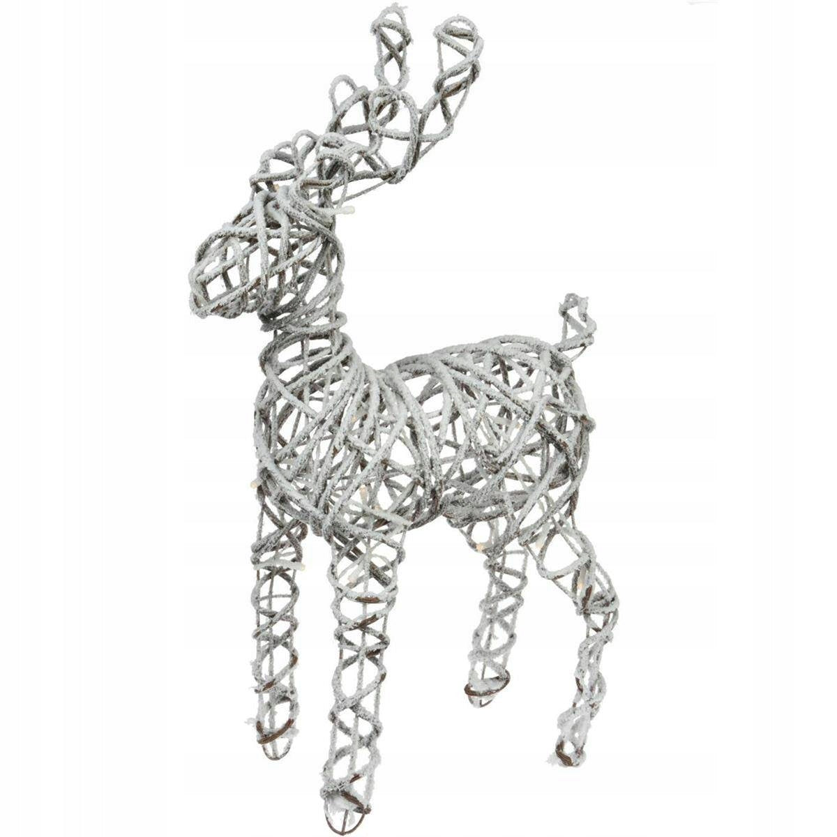 Reindeer BRAIDED Rattan Snowy BOHO for BATTERIES