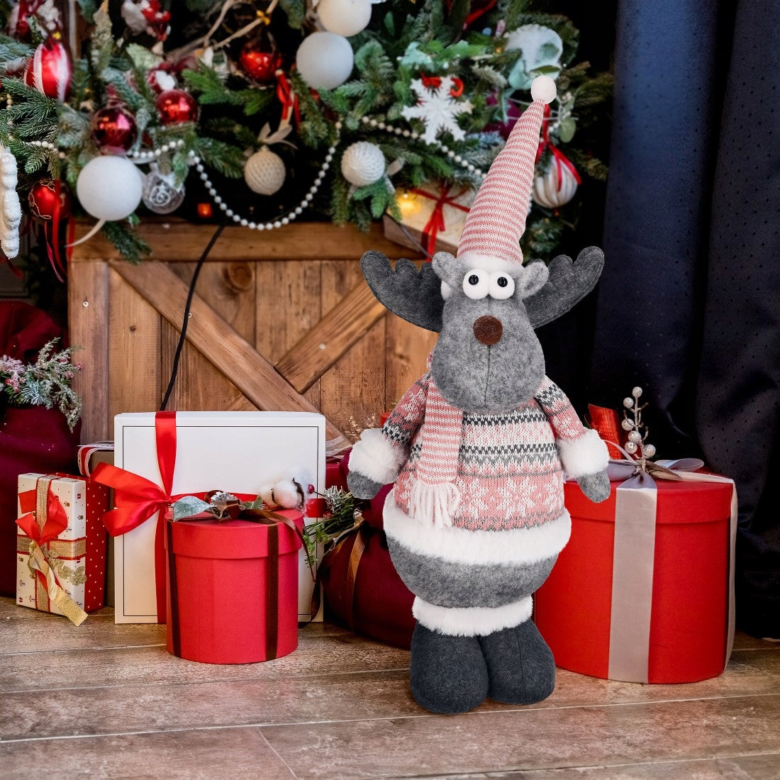 Reindeer Gnome Santa Claus Christmas MOOSE figurine DECORATION gift JUMIhome Manufacturer code A-990395