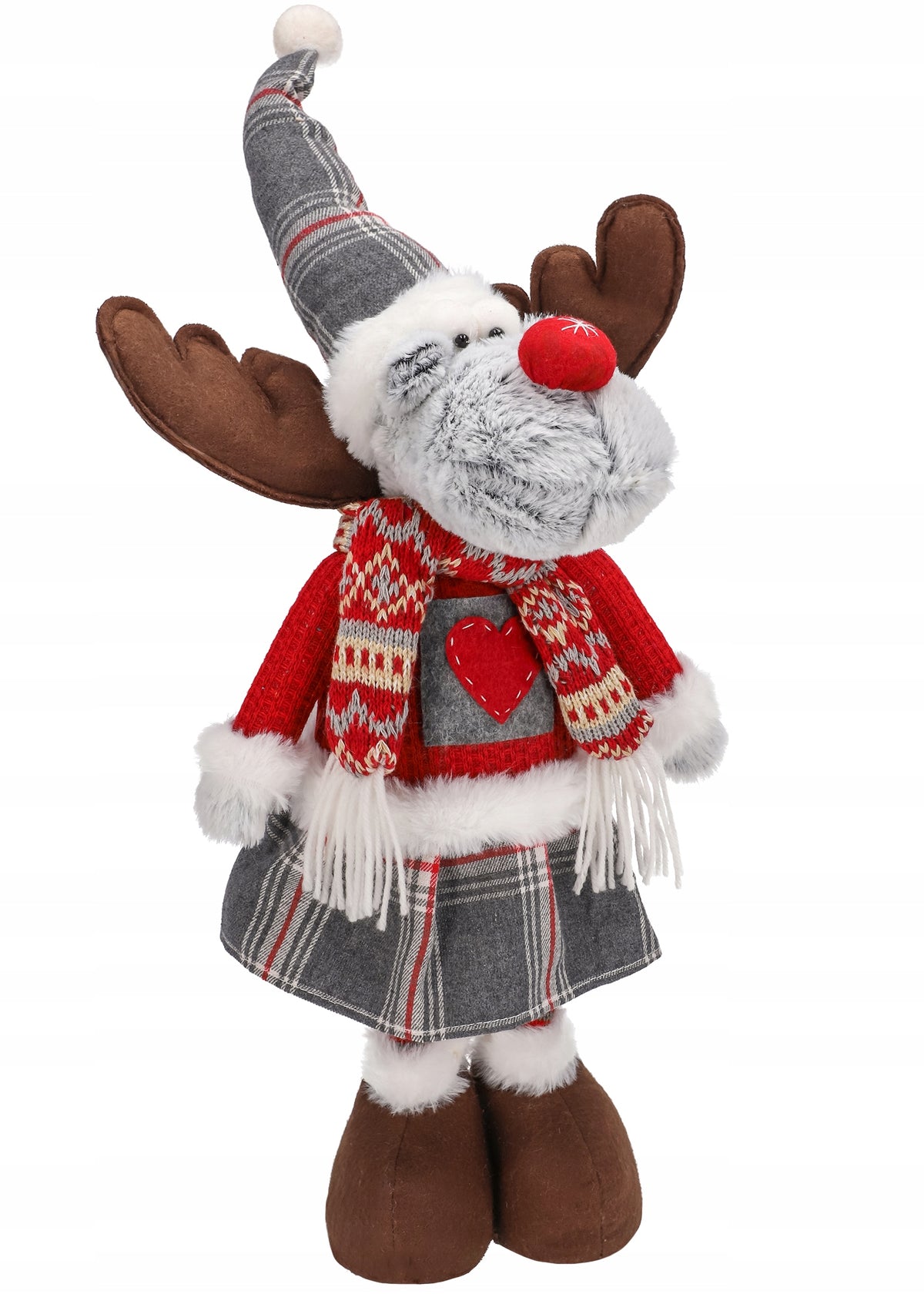 Reindeer made of material on telescopic legs, red,45/ 55cm Jumi Brand Jumi